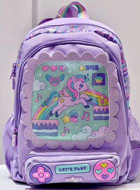 澳洲Smiggle幼儿园书包3-6岁女童紫色独角兽双肩包恐龙汽车背包