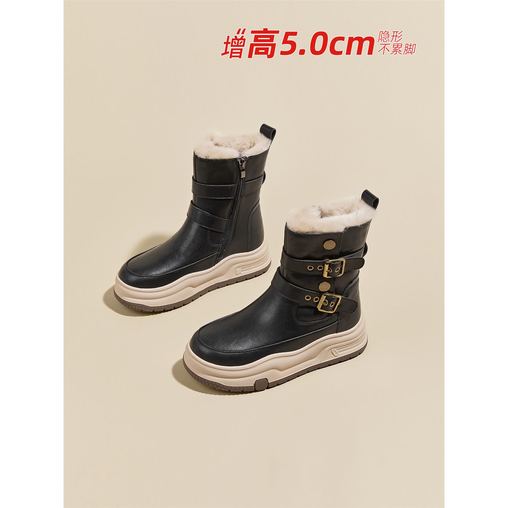 真皮雪地靴女2025冬季新