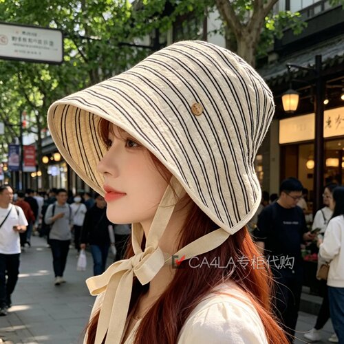 倪妮马思纯同款大檐折叠渔夫帽
