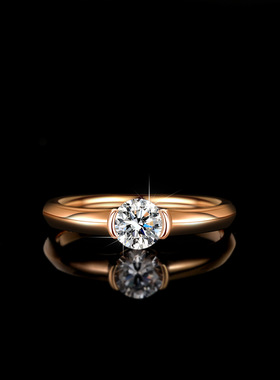 s925纯银四爪钻戒莫桑石镀PT950 铂金戒指女1克拉女婚戒经典