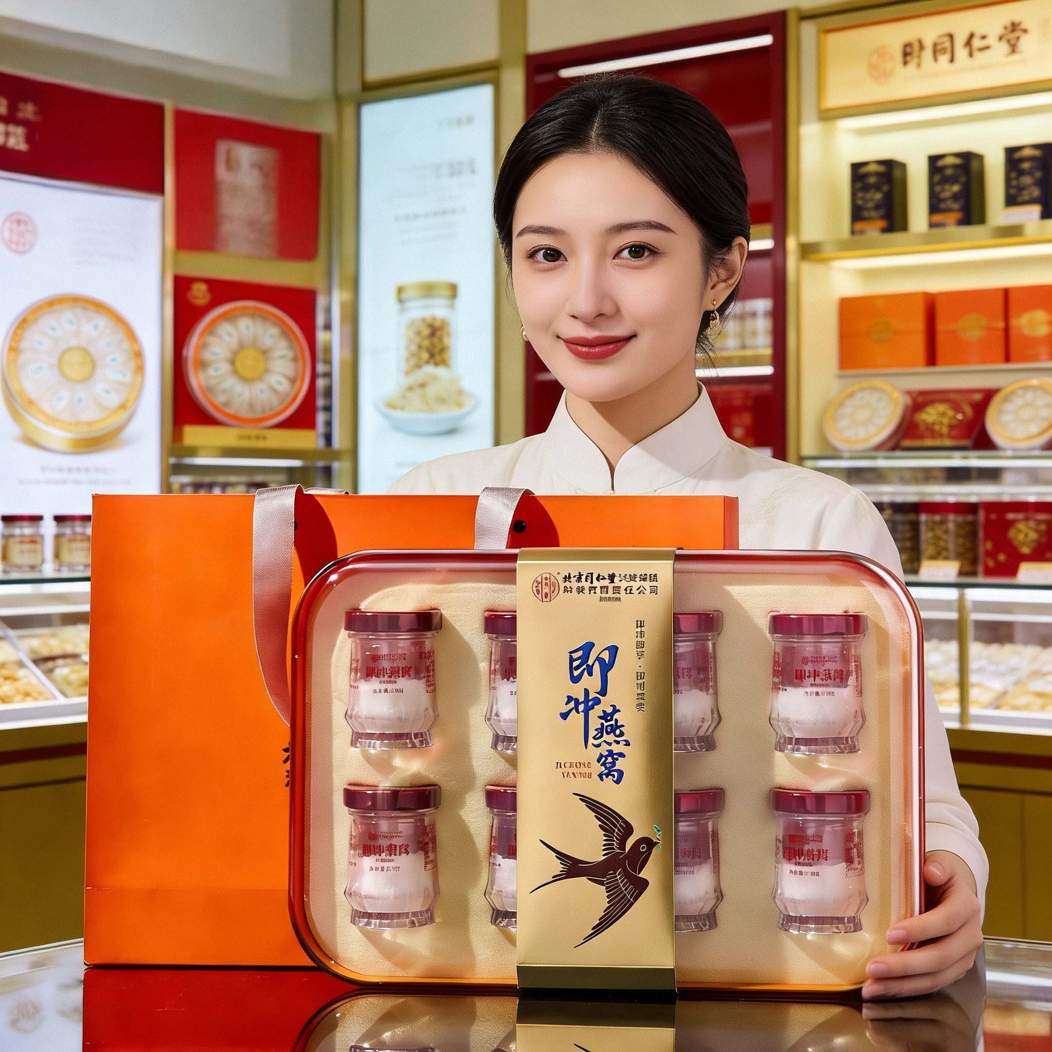 北京同仁堂内廷上用即冲燕窝礼盒女性孕妇滋补营养品送礼长辈领导