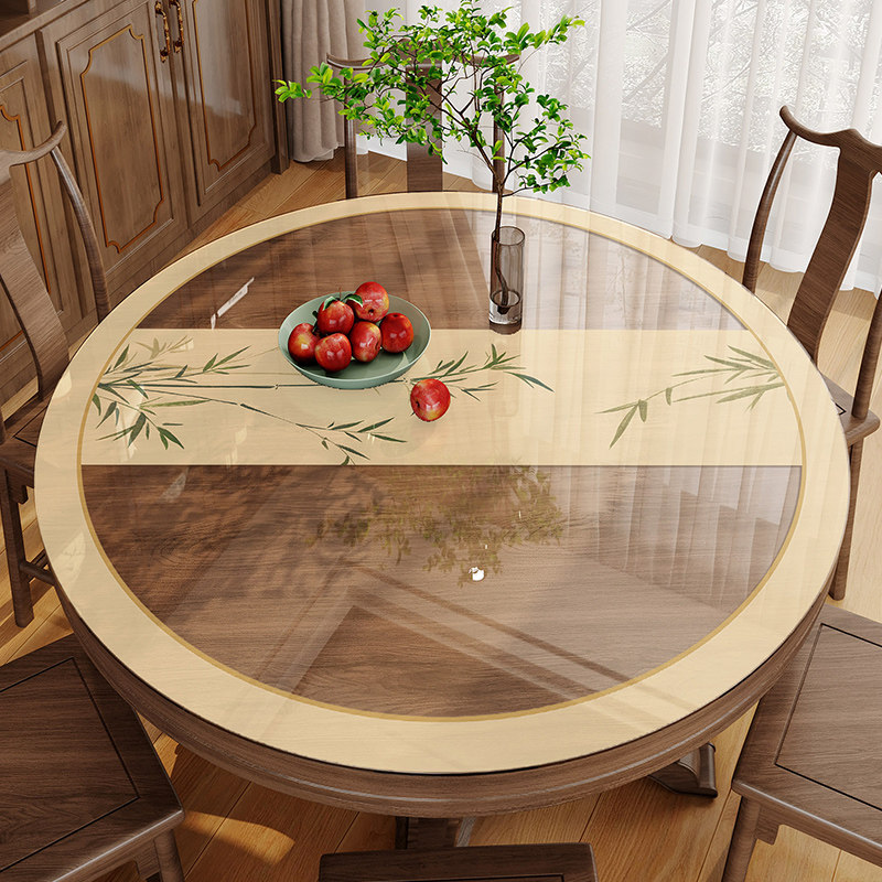 中式镂空半透明软玻璃圆桌垫防水防油防烫PVC餐桌垫免洗家用桌布,居家布艺,桌布,淘宝优惠券,粉丝福利购,淘宝优惠卷