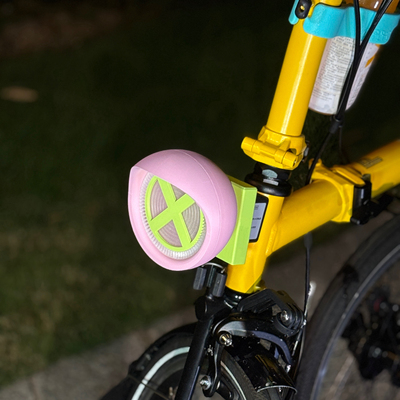 小布复古车灯太子灯适用brompton折叠车猪鼻扣夜骑车灯彩色车头灯