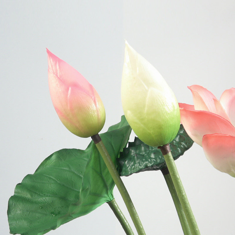 仿真荷花过胶荷叶pu莲花室内假花蓬水上绿植花束舞台拍照摄影装饰