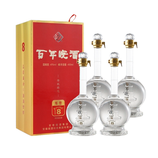 【酒厂自营】安徽名酒41度百年皖酒辉煌8纯粮白酒450mL*4瓶小帆船