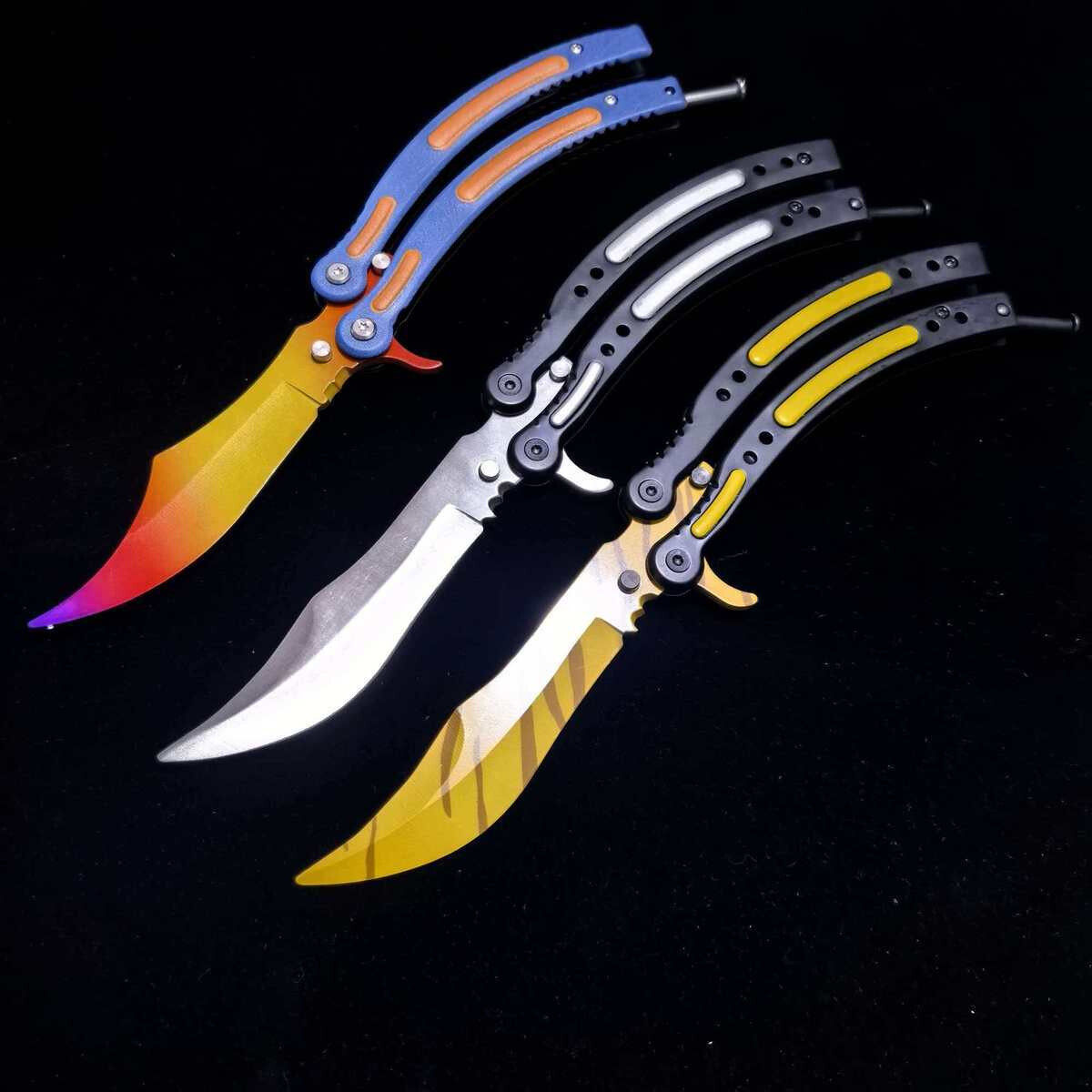 cs蝴蝶刀CSGO蝴蝶新手练习甩手蝴蝶黑科技解压玩具全钢折叠不开刃