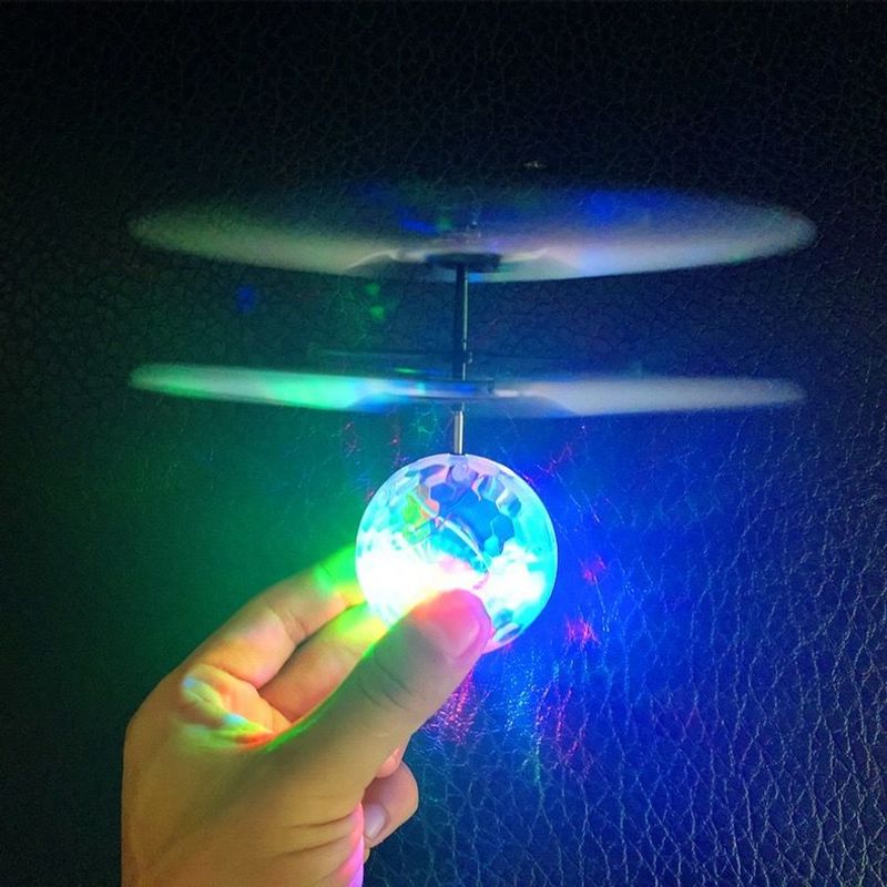 感应悬浮飞行球感应飞行器儿童玩具遥控飞机七彩水晶球手势感应悬