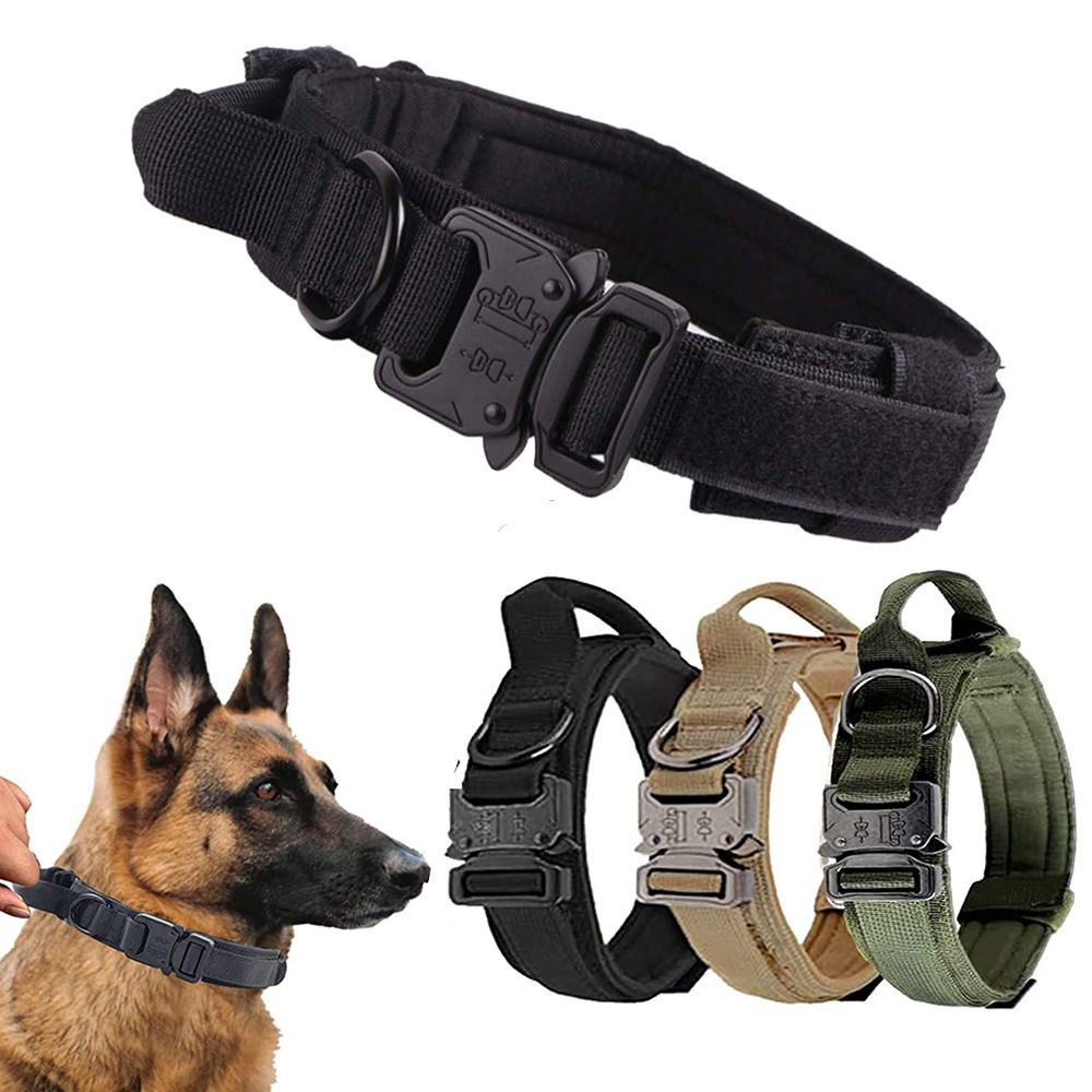 军犬专用脖圈户外战术狗狗项圈牵引绳狗绳小中大型犬金毛狗项圈不