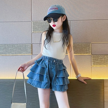 女童牛仔短裤套装夏2025新款女大童薄款裤子儿童夏季潮酷穿搭裙裤