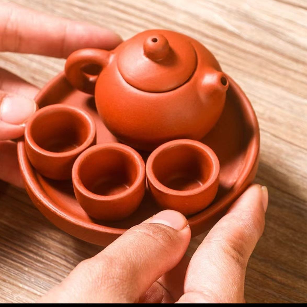 儿童茶具紫砂迷你茶具套装仿真茶壶茶杯茶盘茶宠摆件宝宝泡茶玩具