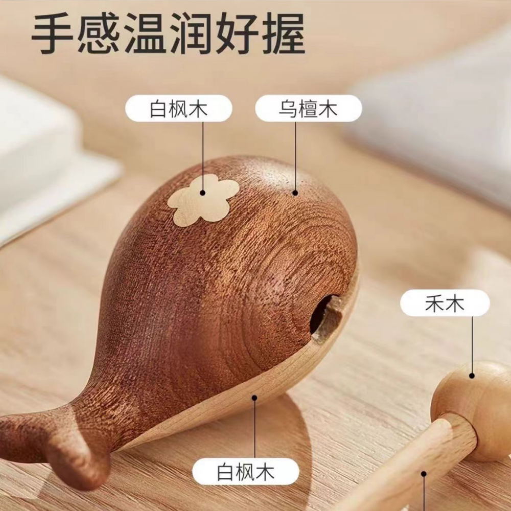 工位幸福感好物创意木鱼鲸鱼解压情绪稳定办公室桌面摆件生日小礼