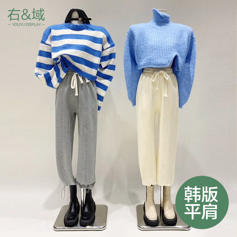 韩式大肩宽半身橱窗展示模特道具服装店女装人体假人偶平肩展示架