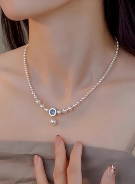 耳边风Design蓝宝戴妃珍珠项链｜