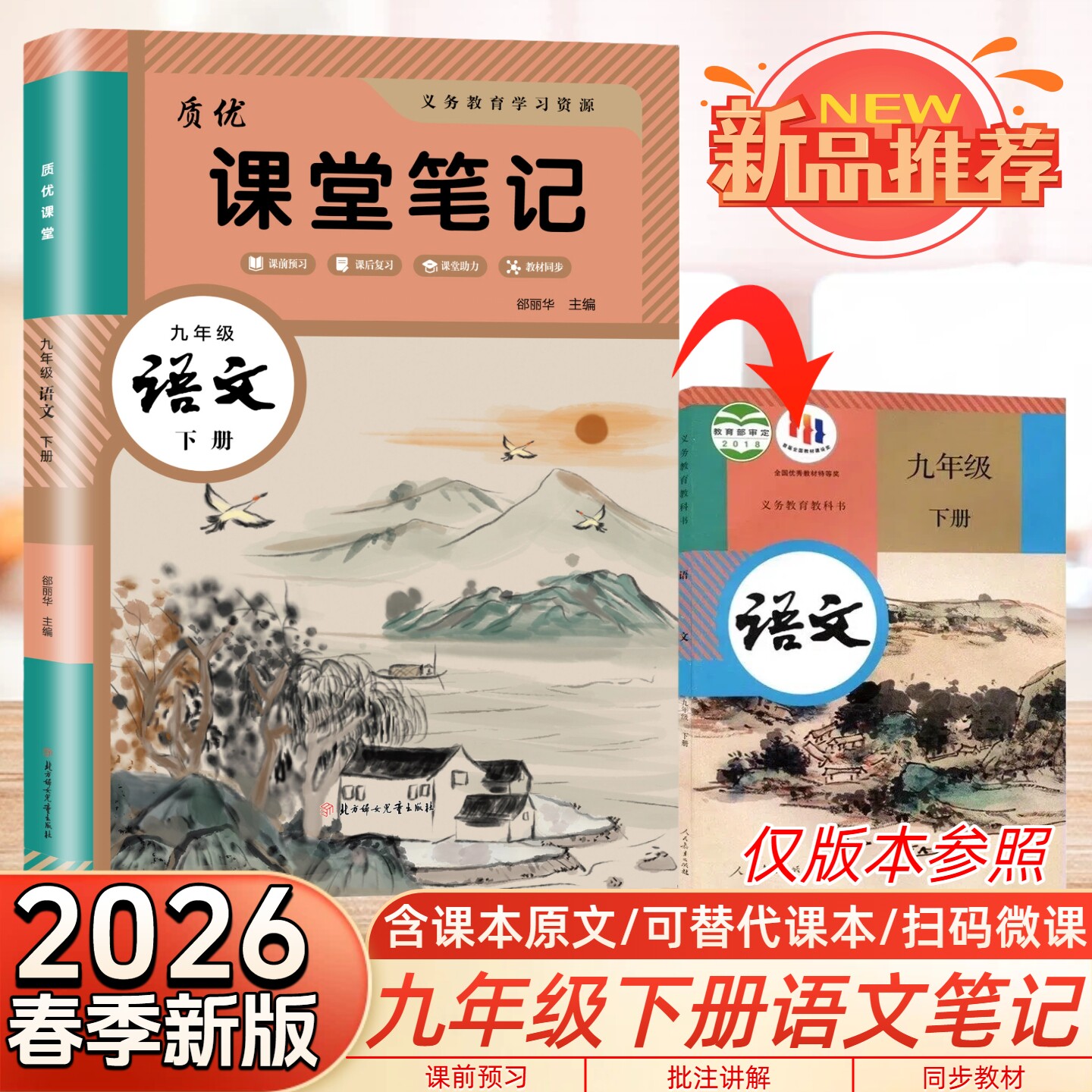 2026春新版学霸笔记初三9九年级下册语文课堂笔记部编人教版语文教材书全套课本初三9年级新教材同步初中课本教材解读随堂笔记预习