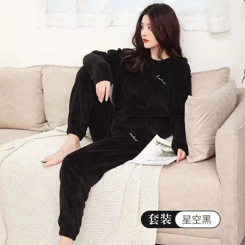 秋冬睡衣仙女暖暖套装裤新款休闲长袖家居服加厚时尚女装冬