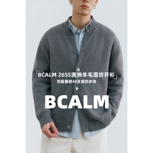 BCALM【26SS澳洲羊毛混纺半高领开衫毛衣】老钱重磅内搭针织外套