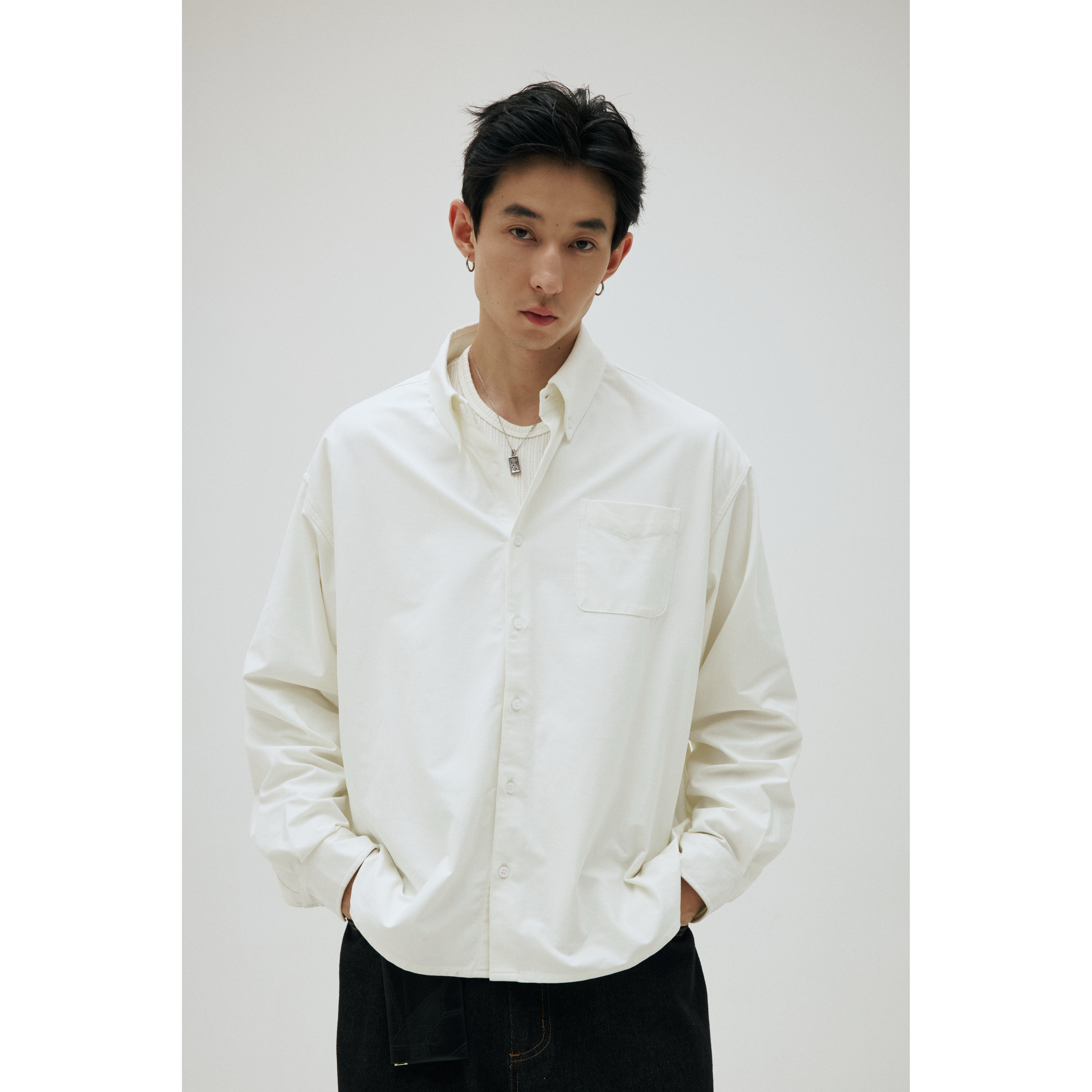 BCALM【针织轻量抗皱衬衫】秋冬复古廓形长袖内搭宽松衬衣外套,男装,衬衫,淘宝优惠券,粉丝福利购,淘宝优惠卷