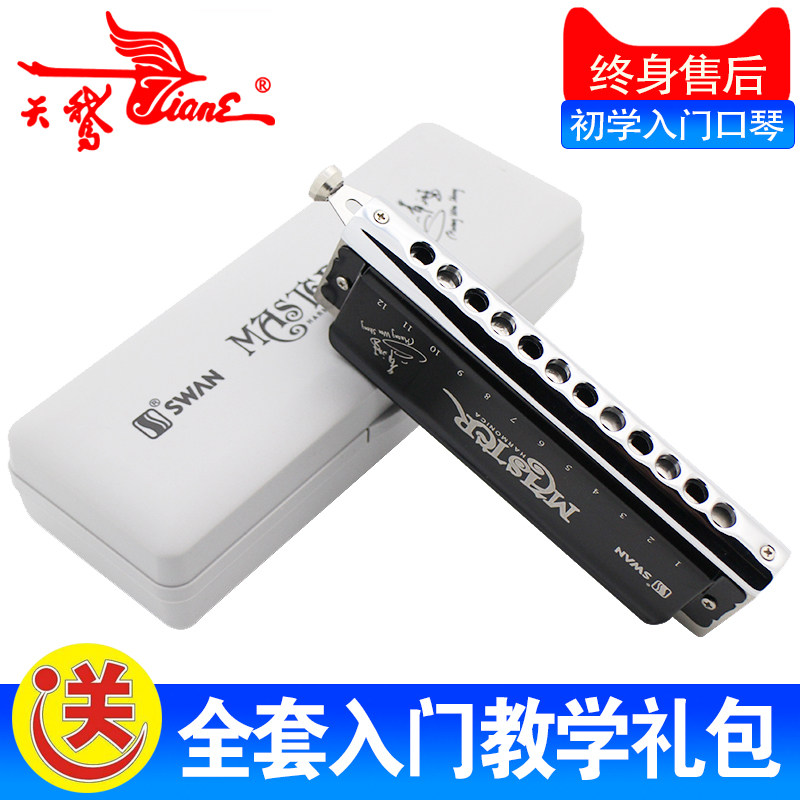 天鹅高级演奏12孔半音阶口琴