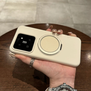 解压旋转支架适用小米15手机壳液态硅胶小米1415pro磁吸充电全包13套男女15情侣华为mate60pro大孔P70pro防摔