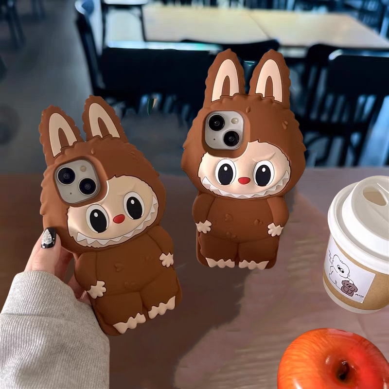 立体趣味拉布布卡通苹果16手机壳