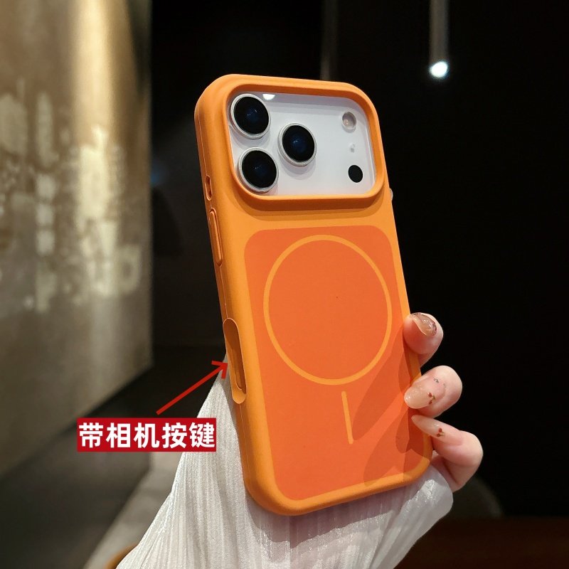 AI按键全包双色液态硅胶原色亲肤磨砂适用苹果17promax手机壳iPhone16pro磁吸充电15简约14防摔硅胶13pro大孔