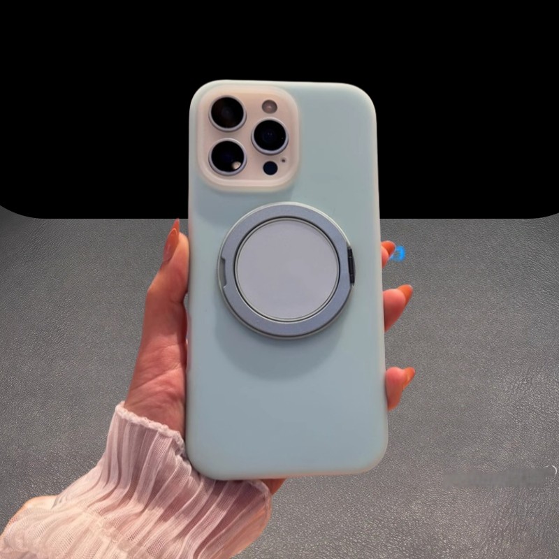 果冻肤感旋转磁吸金属支架适用iPhone16promax手机壳苹果15简约14女款13高级感12情侣保护套防摔男款精孔全包