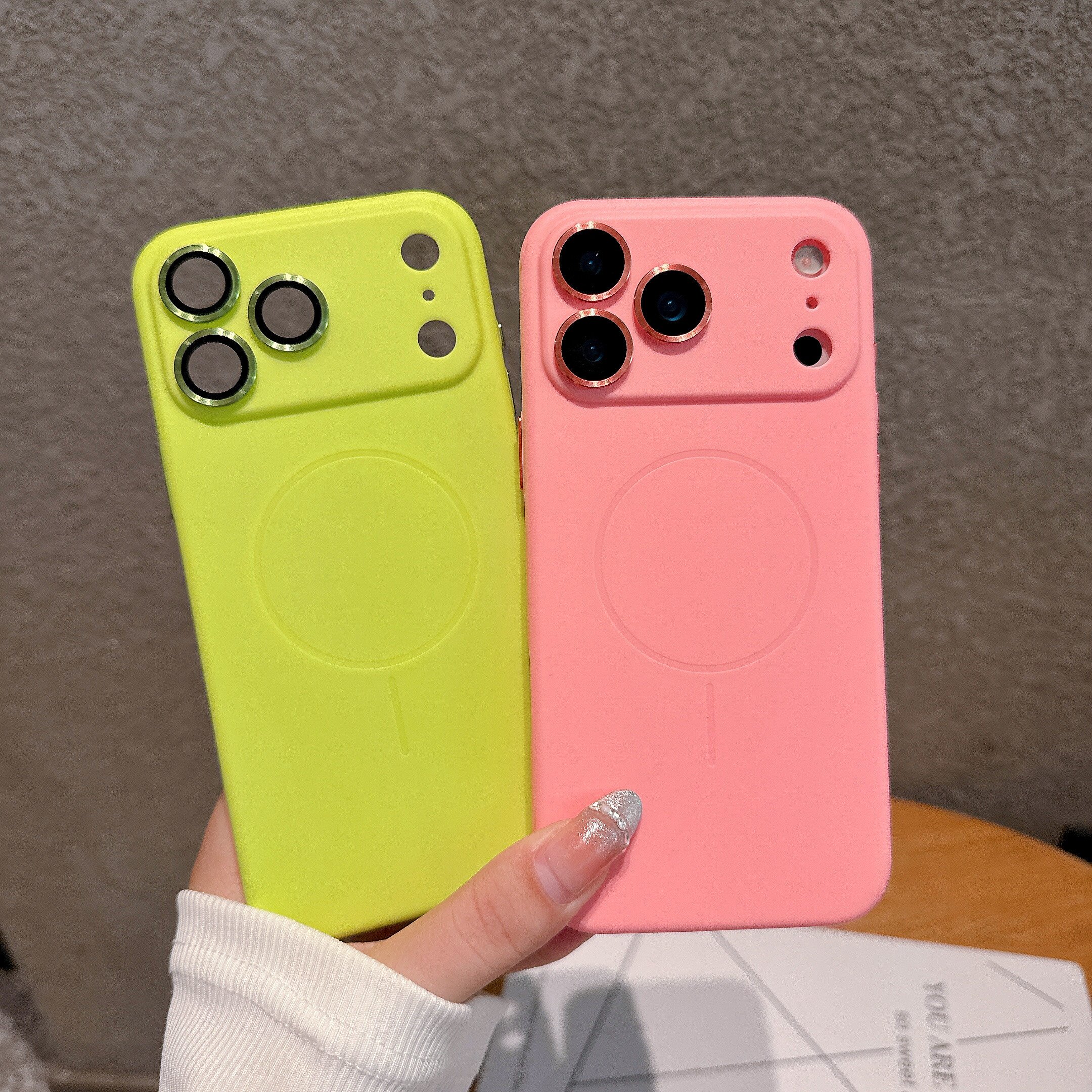 ins高级感多巴胺纯色适用苹果17ProMax手机壳iphone15promax新款14磁吸13带镜头膜12防摔软女男AI按键全包16