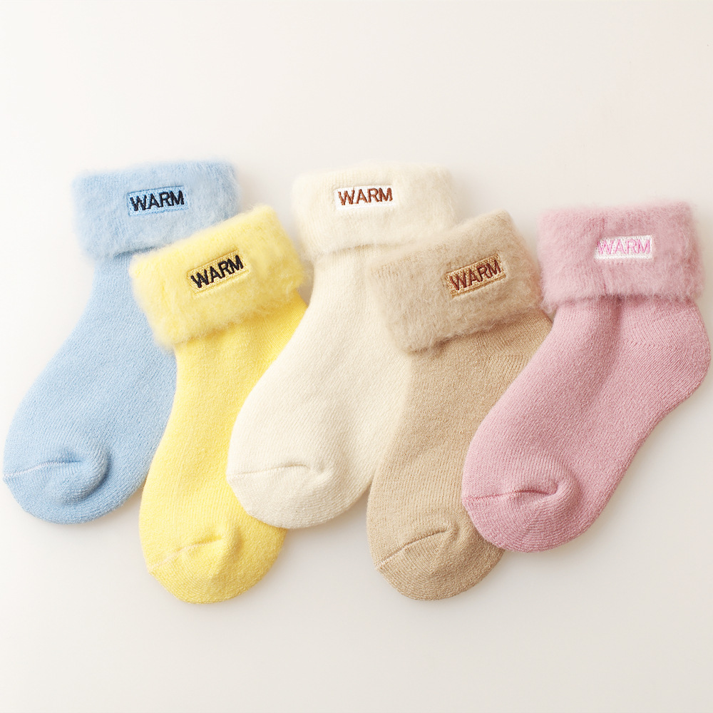 东北零下40度哈尔滨旅游防寒保暖加绒加厚儿童羊毛袜中筒袜发热袜