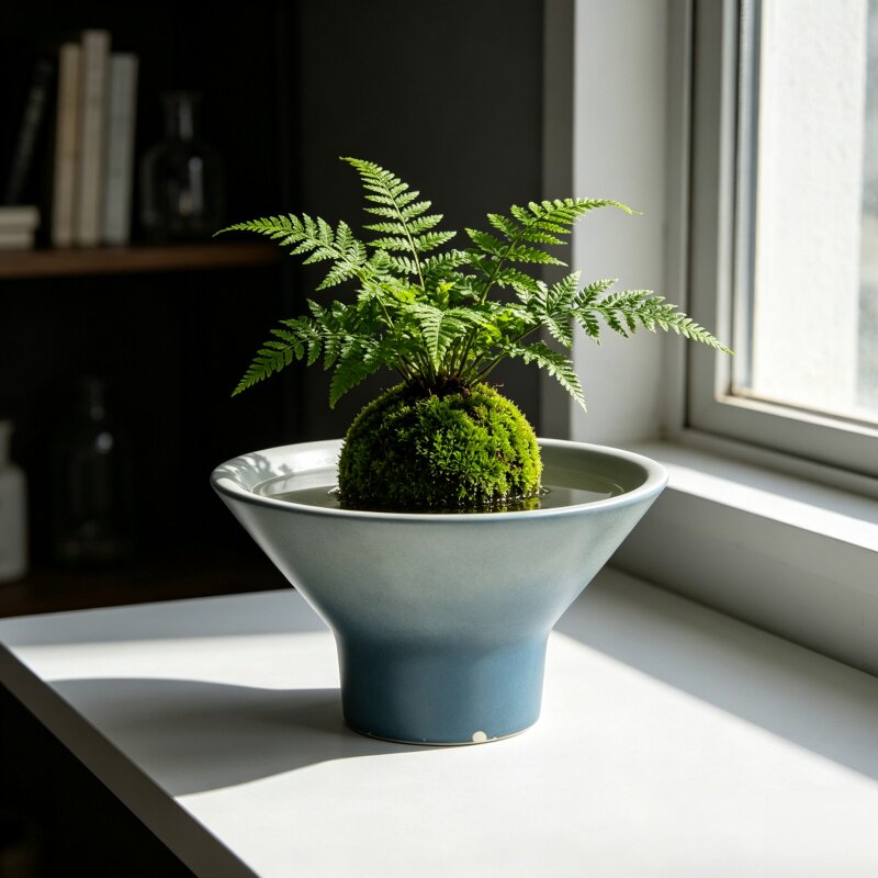 简约陶瓷无孔禅意苔藓球桌面花盆