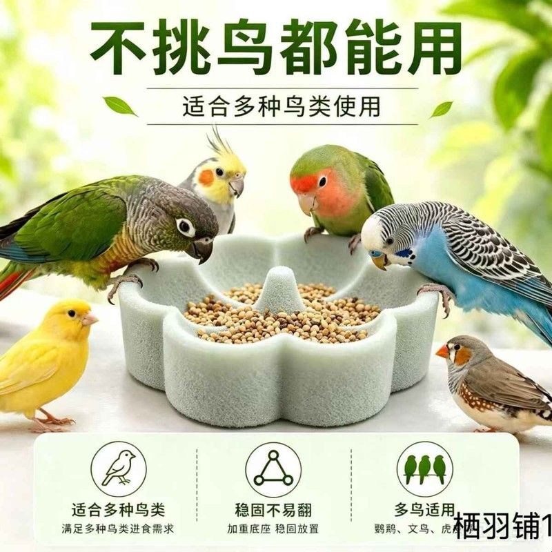 火山石鹦鹉食盆火山浮石鹦鹉磨嘴食盆虎皮玄凤小太阳和尚防溅防打