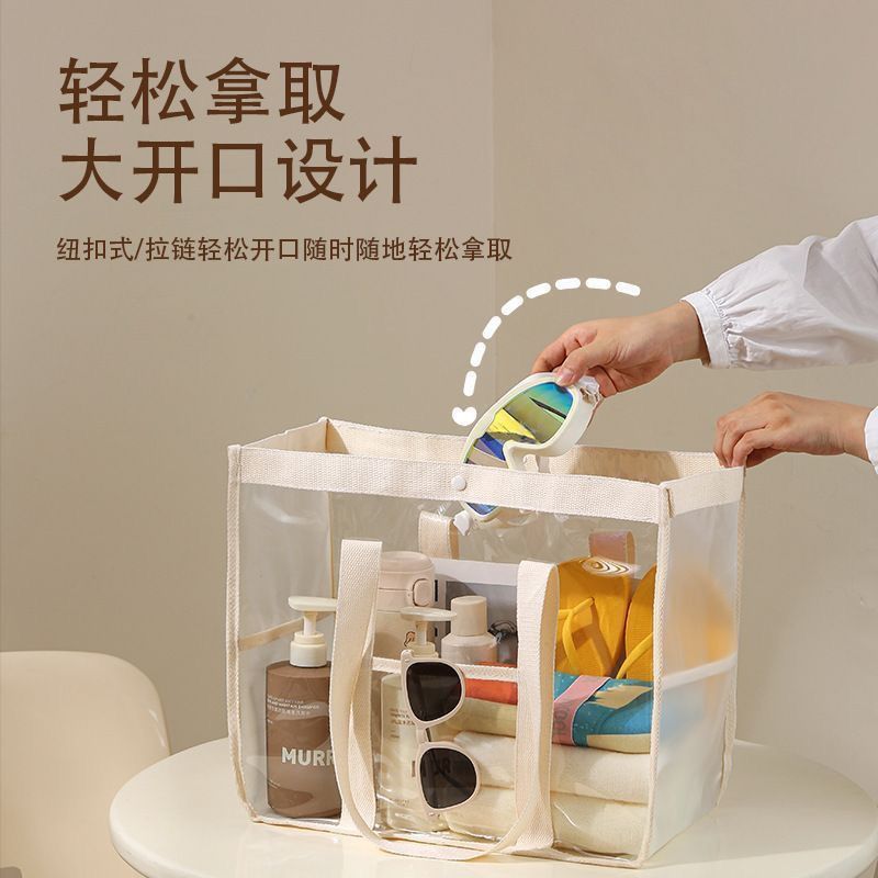 游泳装衣服防水袋PVC沙滩包新款透明游泳防水衣物收纳包手提旅行