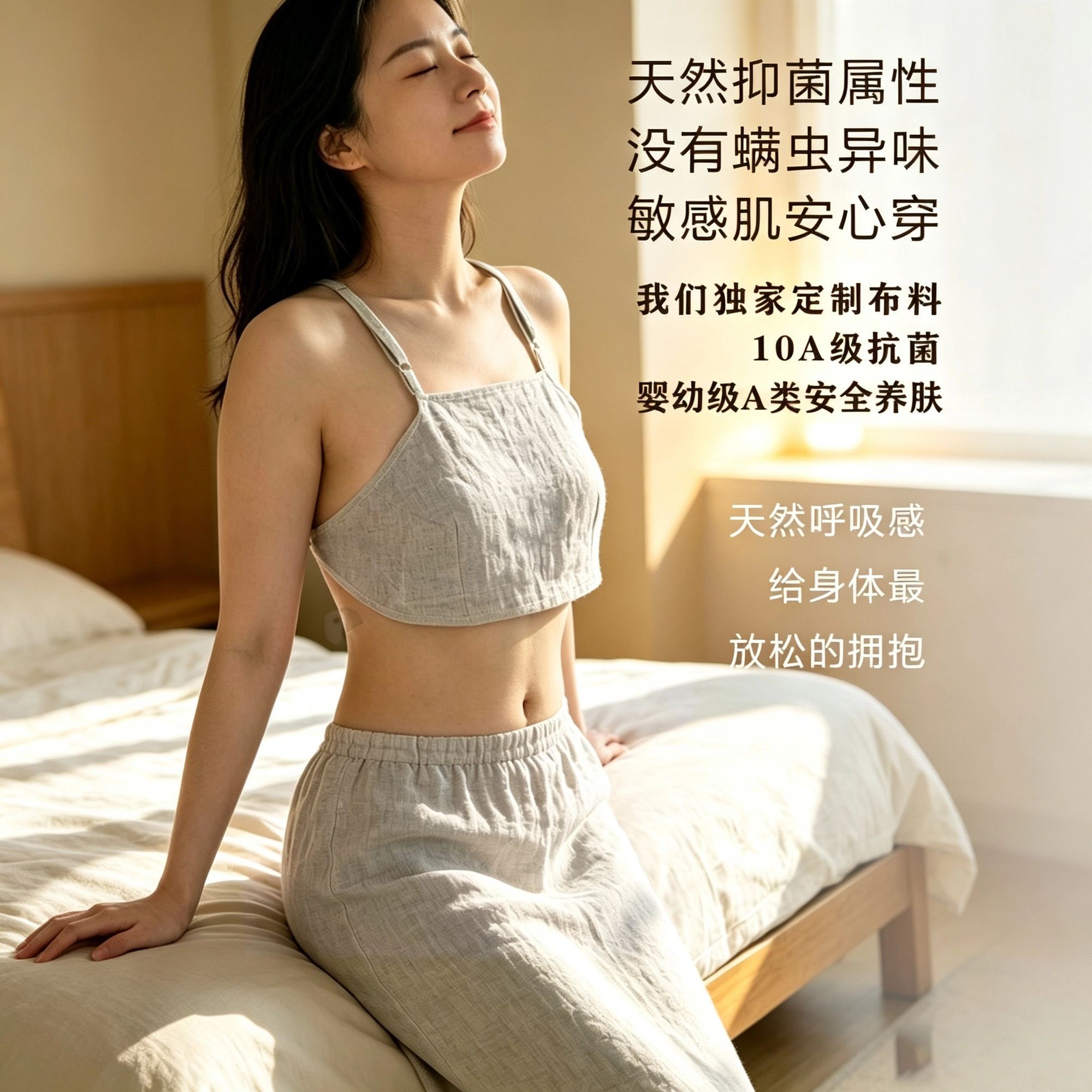 防凸点肚兜居家凉爽室内抹胸肚兜后背新款无痕内衣透气吸汗速干抗