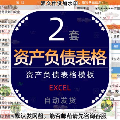 理财资产负债表公式图表Excel表格自动生成现金流量表杜邦分析表4