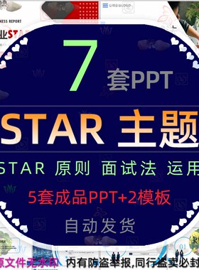 star面试法SATR原则培训课件PPT模板企业STAR法则运用可视化图表