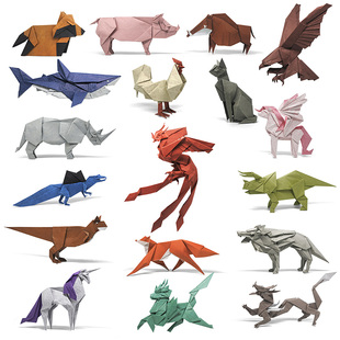 涂开明折纸作品集 凤凰中国龙独角兽超复杂中国原创折纸 折叠之间