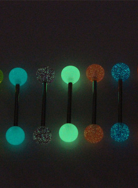 7PCS/Set Body Piercing Jewelry Luminous Glow Acrylic Tongue