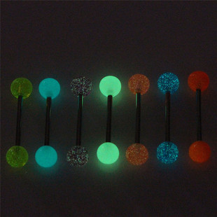 7PCS/Set Body Piercing Jewelry Luminous Glow Acrylic Tongue