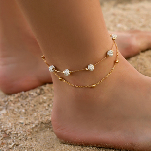 Modyle Bohemia 2pcs/set Anklets for Women Foot Accessories