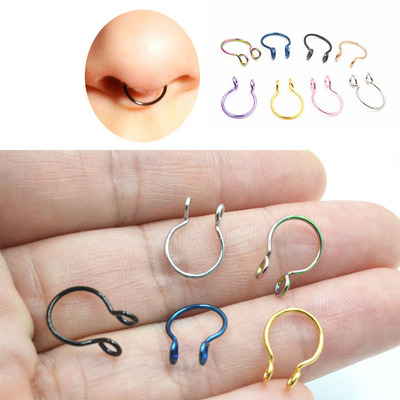 Fashion Fake Septum Clip On Non Piercing Swirls For Women B