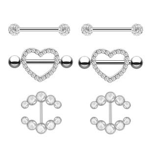 2pcs Fashion Barbell Nipple Ring Piercing Bar Rings Jewelry
