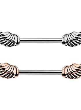 Zircon Angel Wings Nipple Barbell Piercing Rings Punk Women