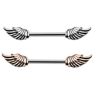 Zircon Angel Wings Nipple Barbell Piercing Rings Punk Women