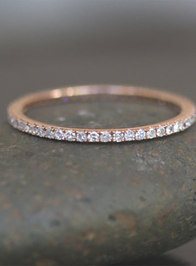 2020 Hot Simple Single Row White Zircon Rings For Women Men