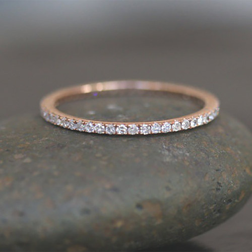 2020 Hot Simple Single Row White Zircon Rings For Women Men