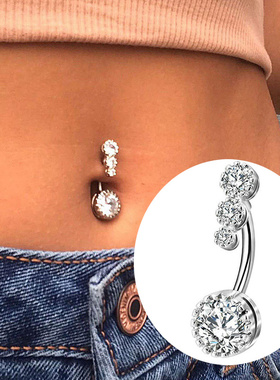 Crystal Navel Ring Bar Barbell Drop Dangle Body Piercing Su
