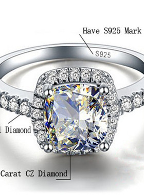 C 925 Sterling Silver Rings For Women Bridal Wedding Anell