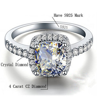 C 925 Sterling Silver Rings For Women Bridal Wedding Anell
