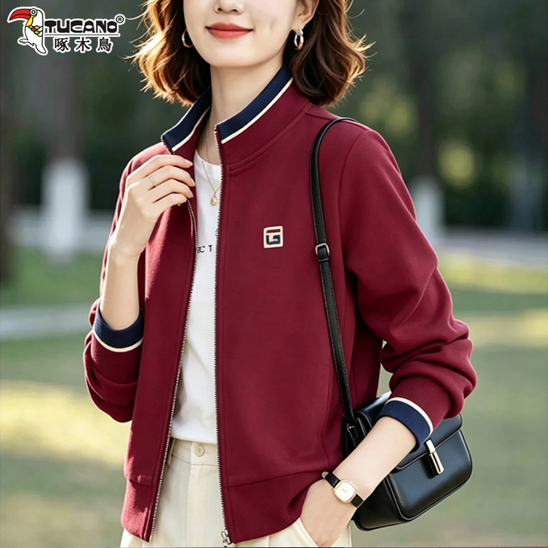 休闲立领洋气运动服上衣女秋季