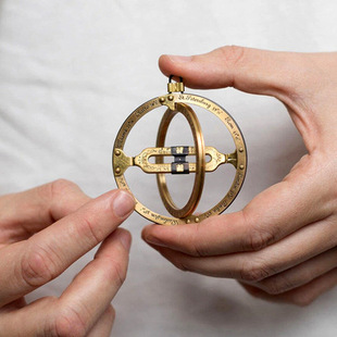 奥地利Kala环式日晷仪环形吊坠纯铜男生家具饰品手工礼品创意摆件