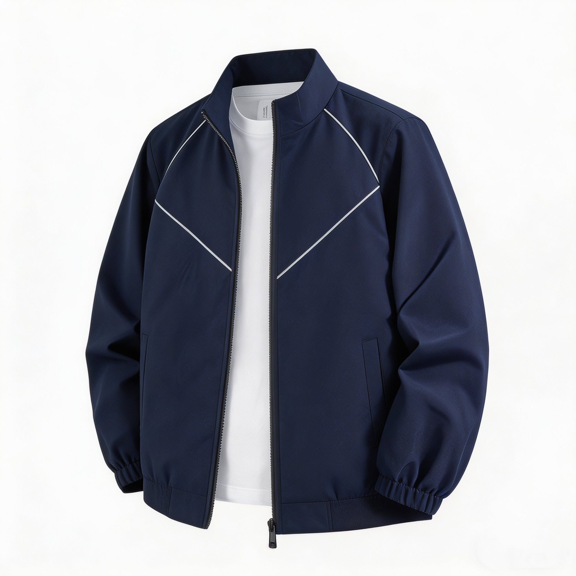 青少年拼接反光棒球服图片